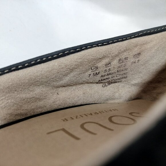 Naturalizer SOUL (Glimmer) Black Wedge Pump - Picture 3 of 8